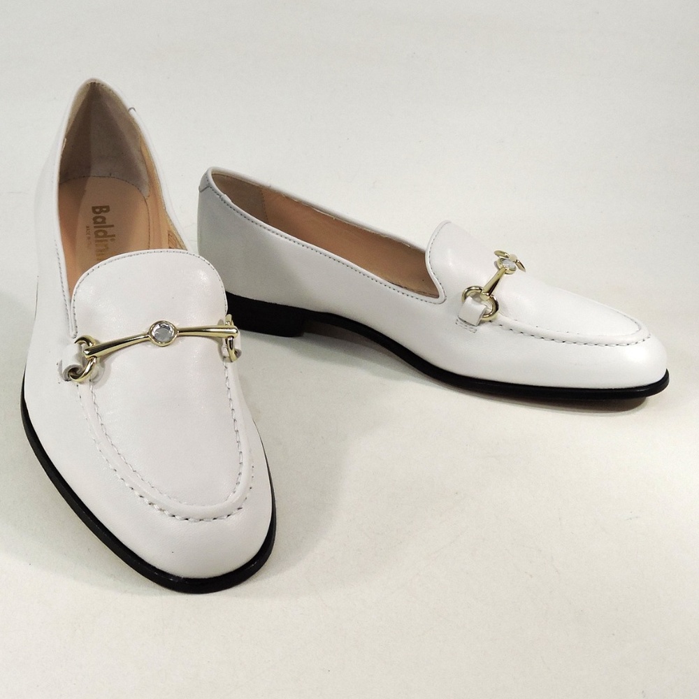 BALDININI 🇮🇹WOMEN'S  WHITE SOFT LEATHER COMFORT LOAFERS - Picture 9 of 12